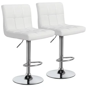 модерни регулируеми бар столове от изкуствена кожа 2 елемента.