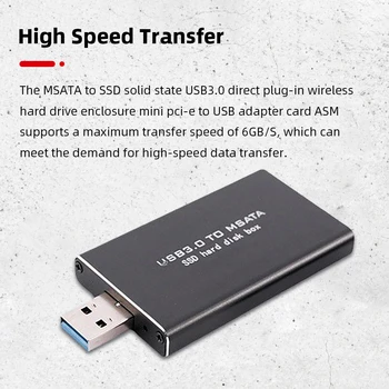 Мини-SSD MSATA към USB 3.0 Твърд диск Калъф 6 Gbit/с MSATA КЪМ USB 3.0 Твърд диск Скоростна Безжична PCI-E Подкрепя 30 *30/50 SSD