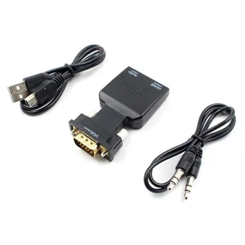 VGA-HDMI-съвместим Адаптер 720/1080 P Конвертор между мъжете и Жените с 3.5 мм Аудиовходным Кабел За HDTV Проектор, PC, Лаптоп