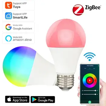 Умна крушка Sasha Zigbee 3.0, безжично дистанционно управление, 9 W E27, приложение Smart Life, гласово управление на времето чрез Алекса Google Home
