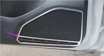 За Volkswagen Golf 7 2014 2015 2016 2017, покритие от неръждаема стомана, тапицерия динамиката на вратата на колата, стикери за декорация на говорителя високи честоти вратата на колата