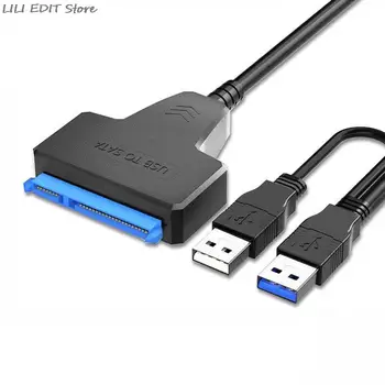 Кабел-адаптер SATA към USB 2.0 скорост до 6 Gbit/s 7 + 15/22 Пин За Подкрепа за 2,5-инчов Външен SSD HDD Твърд диск Sata III SATA 3