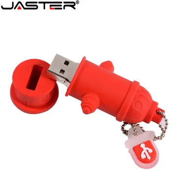 JASTER Cartoony USB Флаш памет от 64 GB пожарен кран Флаш памет 32gb Хубава Карта Памет 16 GB Креативен Подарък 8G Стик Безплатна Верижка За Ключодържател