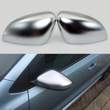 Капачки за огледала за обратно виждане за VW Polo MK5 6R 2009-2013 6C 2014-2017 Калъф за огледало, матово хромирана капачка