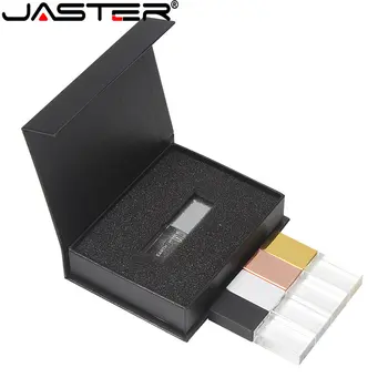 JASTER USB Флаш памет Crystal 64 GB Безплатно персонализирано Лого 32 GB Черна Кутия Креативна Фотография Memory Stick duo 8 GB Флаш Памет Сватбен Подарък