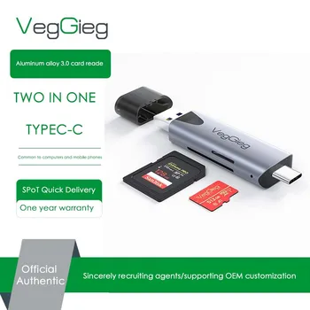 Четец на карти с памет VegGieg USB 3.0 за PC Аксесоари за преносими компютри на четец за смарт карти SD Micro SD TF Адаптер за карта с памет