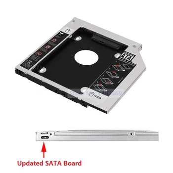 НИГУДЕЯН 9,5 мм, 2-ри Твърд диск SATA SSD Оптично отделение Caddy Рамка Адаптер Тава за Dell Inspiron 15R 5521 5537 15 3521 3537