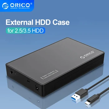 ORICO 3,5-инчов Външен Корпус на твърдия диск Type C SATA до USB3.0 HDD Калъф за 2,5/3,5-инчов SSD-диск HDD Кутия за Носене с UASP Поддръжка