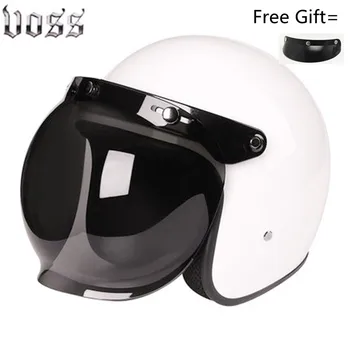 Висококачествен мотоциклет шлем в стил кафе-състезател, каска, с открито лице, ретро скутер, капацитетът за пътуване с реактивен мотоциклет