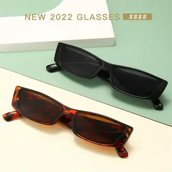 Дамски модни улични очила с UV400, трендови черни нюанси, малки правоъгълни слънчеви очила в малка рамка, ретро слънчеви очила
