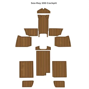 Подложка за пилотската кабина Sea Ray 200, до пяна EVA, палубни подложка от изкуствен тиково дърво, подови настилки