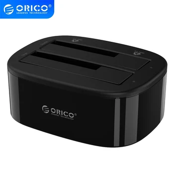 Докинг станция за твърд диск ORICO с две отделения за 2,5/3,5-инчов твърд диск SSD SATA към USB 3.0 докинг станция за Външен твърд диск с адаптер