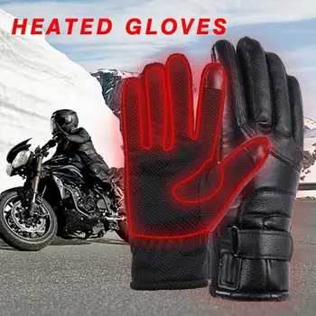 Мотоциклетни топли зимни ръкавици, непромокаеми ветроупорен на електрически автомобили със сензорен екран, Колоездене, ски, топли ръкавици за колоездене със захранването от USB