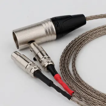 Висококачествен кабел HiFi от чисто Сребро с 16 жилами, 4-пинов XLR Балансный жак за Audeze LCD-2, LCD-3, LCD-4, LCD-X, LCD-XC