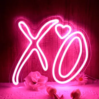 XO led неонова реклама Стая Спалня Розова украса Клубната парти Стенен декор светва знак на поръчка неонови светлини