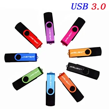 Високоскоростен OTG USB 3.0 Флаш памет 64 GB Micro USB Флаш памет 32 GB Безплатно персонализирано Лого Memory Stick Black Стик Креативен Подарък 16 GB