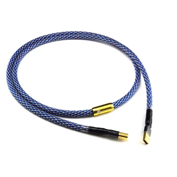 Посеребренный usb кабел G5 Hi-Fi, висококачествен USB кабел за пренос на данни 6N OFC тип A-B КПР