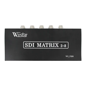 Висококачествена SDI BNC Матрицата SD/HD/3G-SDI Дърва Switcher SDI 2 In, 8 Out за SDI Камера Системи за сигурност