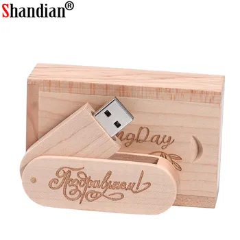 SHANDIAN безплатен потребителски логото на дървени преносими Дървени USB Флаш памет pen drive 4GB 8GB 16G 32GB 64GB Memory stick U dick сватбени подаръци