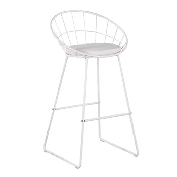 Модерни бар столове от скандинавски метал, комплект от 2 стола