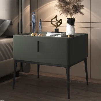 Модерни нощни шкафчета, италианско нощно шкафче, лампа, Луксозен шкаф за съхранение, мебели за спални, скандинавски дизайнер, украса Criado Mudo