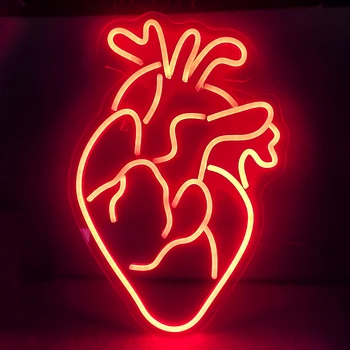 Неонови светлини във формата на сърца, червени неонови надписи във формата на сърце, led светлинни знаци, декорации за дома, окачени на подаръци, декорация на стени, USB лампа за спални