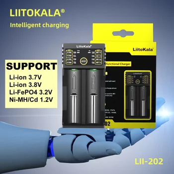 Зарядно устройство LiitoKala Lii-202 18650 1.2/3,7 В/3.2 В/3,85 В 21700 20700 2665014500 16340 NiMH акумулаторна литиево-йонна батерия с Интелигентно зарядно устройство с изход
